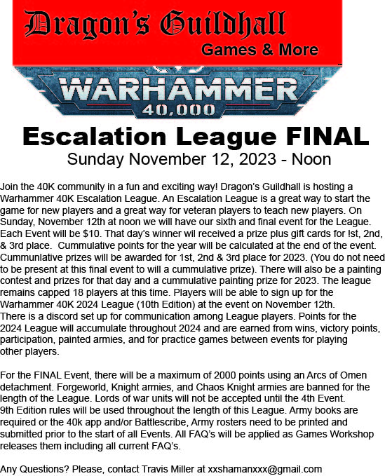 Escalation League Final